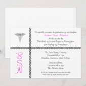 Nurse Afstuderen Invite BSN LPN Kaart (Voorkant / Achterkant)