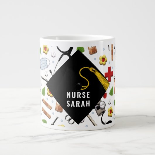 Nurse Afstuderen Keepomwille Cadeft Grote Koffiekop (Voorkant)