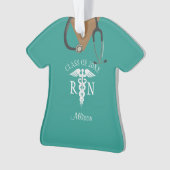 Nurse Afstuderen Medical Scrub Top Keepasenaam Ornament (voorkant)