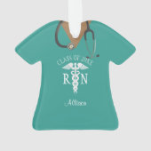 Nurse Afstuderen Medical Scrub Top Keepasenaam Ornament (achterkant)