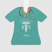Nurse Afstuderen Medical Scrub Top Keepasenaam Ornament (voorkant)