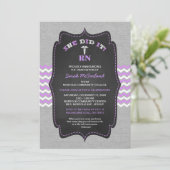 Nurse afstuderen nodigt uit, lavendelgrijs krijtbo kaart (Staand voorkant)