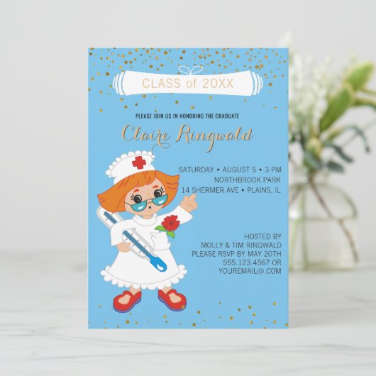 Nurse Afstuderen Pinning Ceremony Nursing School Kaart (Staand voorkant)