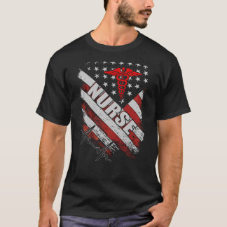 Nurse Amerikaanse vlag T-shirt