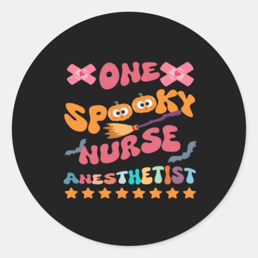 Nurse Anesthetist - One Spooky Nurse Anesthetist - Ronde Sticker (Voorkant)