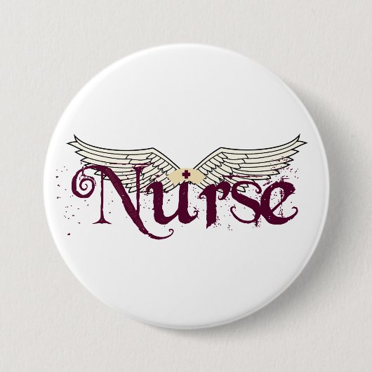 Nurse Angel Ronde Button 7,6 Cm (Voorkant)