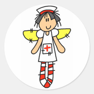 Nurse Angel Ronde Sticker