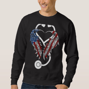 Nurse Angel Wings Patriotic Juli 4 Cadeaus voor Nu Trui