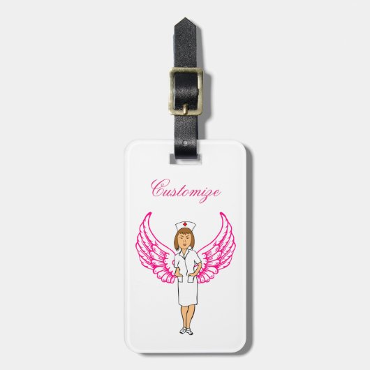 Nurse Angel Wings Thunder_Cove Bagagelabel (Voorkant verticaal)