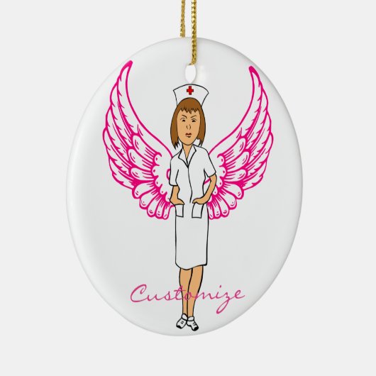 Nurse Angel Wings Thunder_Cove Keramisch Ornament (Rechts)