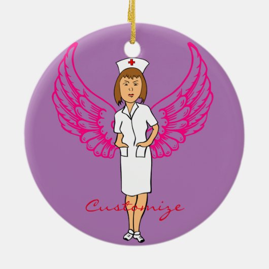 Nurse Angel Wings Thunder_Cove Keramisch Ornament (Achterkant)