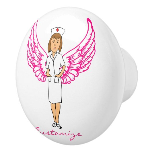 Nurse Angel Wings Thunder_Cove Keramische Knop (Rechts)