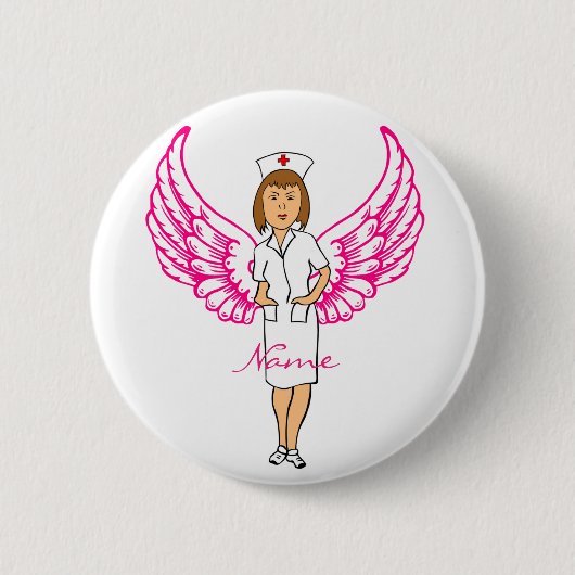 Nurse Angel Wings Thunder_Cove Ronde Button 5,7 Cm (Voorkant)