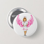 Nurse Angel Wings Thunder_Cove Ronde Button 5,7 Cm (Voorkant /achterkant)