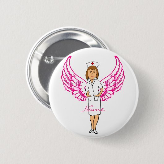 Nurse Angel Wings Thunder_Cove Ronde Button 5,7 Cm (Voorkant /achterkant)