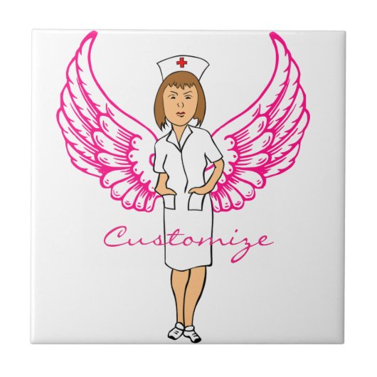 Nurse Angel Wings Thunder_Cove Tegeltje (Voorkant)