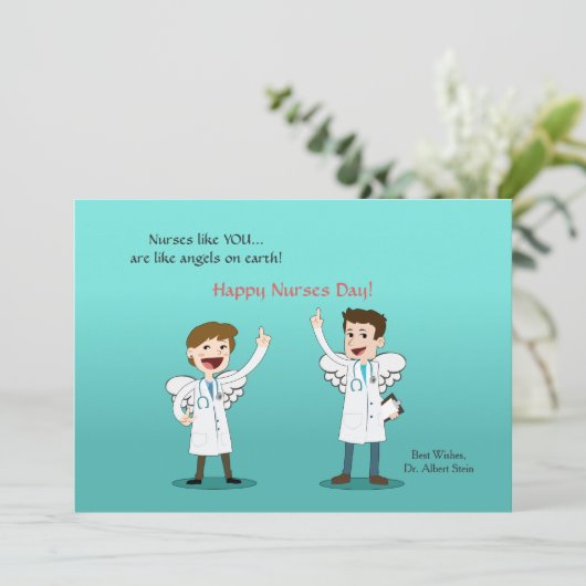 Nurse Angels Nurses Day Kaart (Staand voorkant)