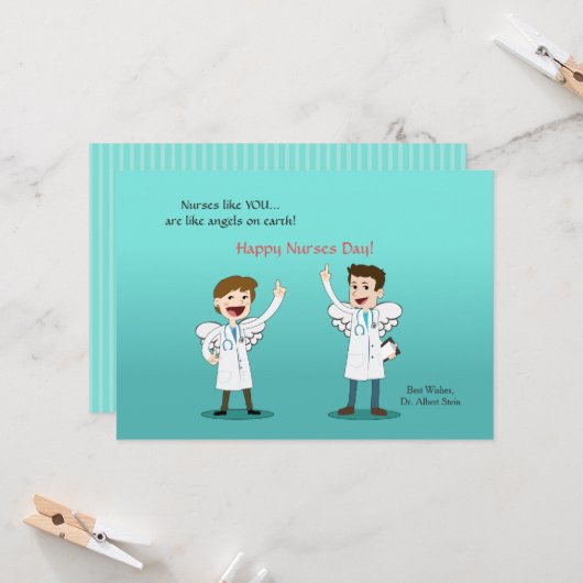 Nurse Angels Nurses Day Kaart (Voorkant / Achterkant in situ)