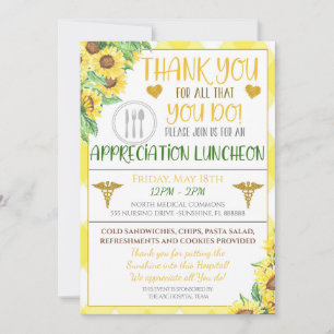 Nurse Appreciation Luncheon Invitation Kaart