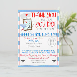 Nurse Appreciation Luncheon Invitation Kaart