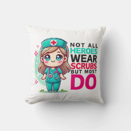 Nurse Appreciation Pillow - Heroes Draag Scrubs Kussen
