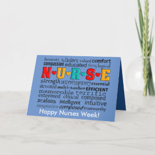 Nurse Appreciation Wenskaart Blauw Kaart