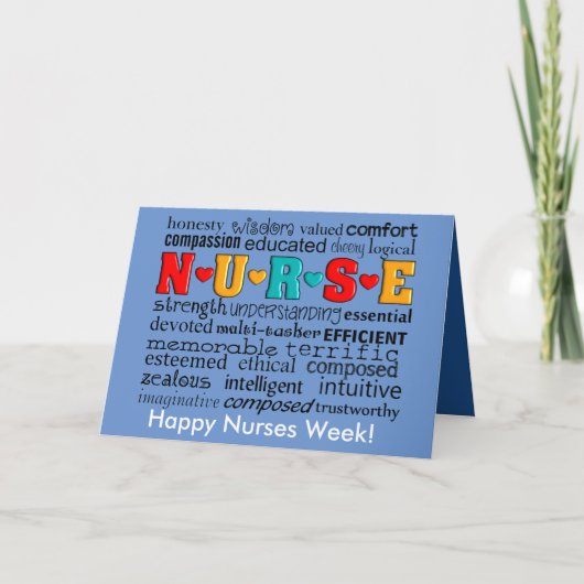 Nurse Appreciation Wenskaart Blauw Kaart (Voorkant)