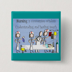 Nurse Art Gifts Vierkante Button 5,1 Cm