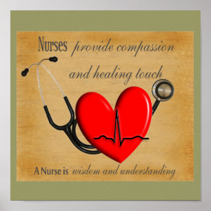 NURSE Art Poster "Compassion Healing Wisdom"