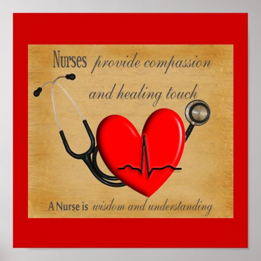 NURSE Art Poster "Compassion Healing Wisdom" (Voorkant)