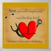 NURSE Art Poster "Compassion Healing Wisdom" (Voorkant)