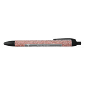 Nurse arts Caduceus Roos Gold Pink Glitter Zwarte Inkt Pen (Bovenkant)