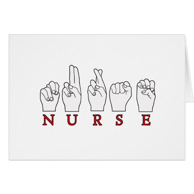 NURSE ASL FINGERSPELLED SIGN TAAL (Voorkant Horizontaal)