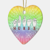 NURSE ASL FINGERSPELLED SIGN TAAL KERAMISCH ORNAMENT (Links)