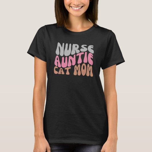 Nurse Auntie Cat Mom T-shirt (Voorkant)