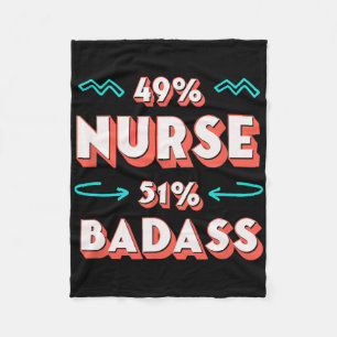 Nurse Bad Funny Nursing Humor RN Sarcastic Boss Fleece Deken