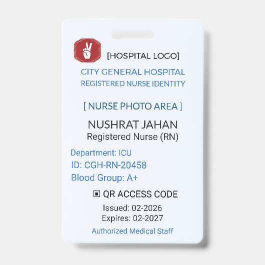 Nurse Badge | RN Badge – Hospital ID (Voorzijde)