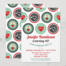 Nurse Birthday Invitation Nursing Party RN LPN Kaart