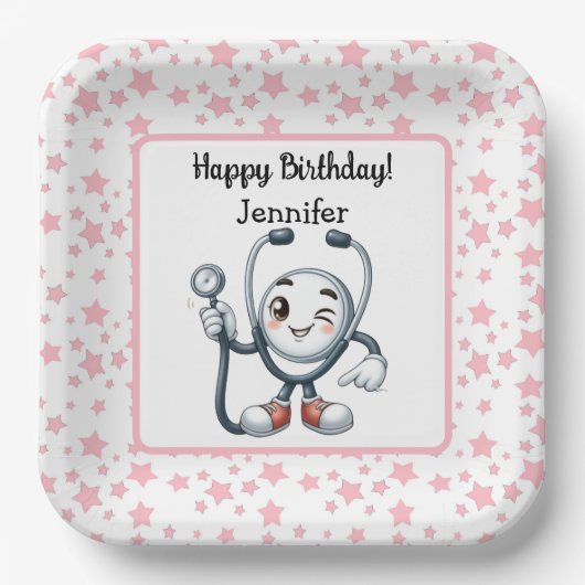 Nurse Birthday Party Paper Bord (Voorkant)