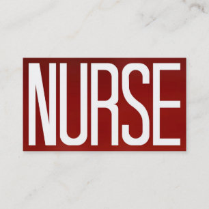 Nurse Bold Red Visitekaartje