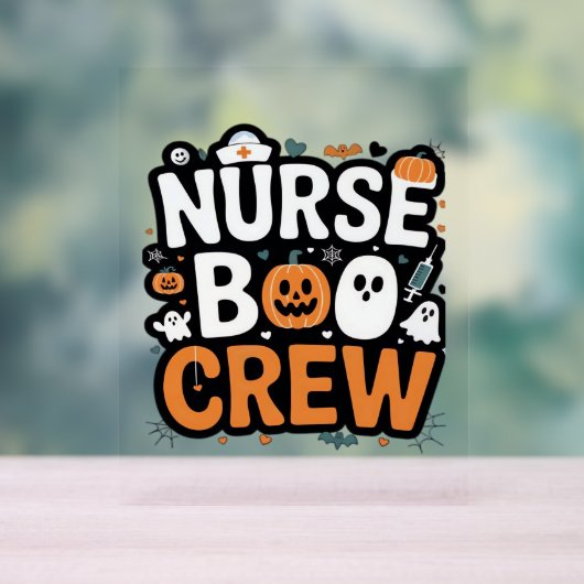 Nurse Boo Crew Halloween Healthcare Hero Spooky Acryl Bord (Neutraal)