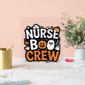 Nurse Boo Crew Halloween Healthcare Hero Spooky Acryl Bord (Huwelijk)