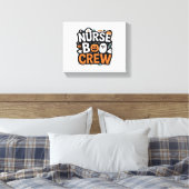Nurse Boo Crew Halloween Healthcare Hero Spooky Canvas Afdruk (Insitu (Slaapkamer))