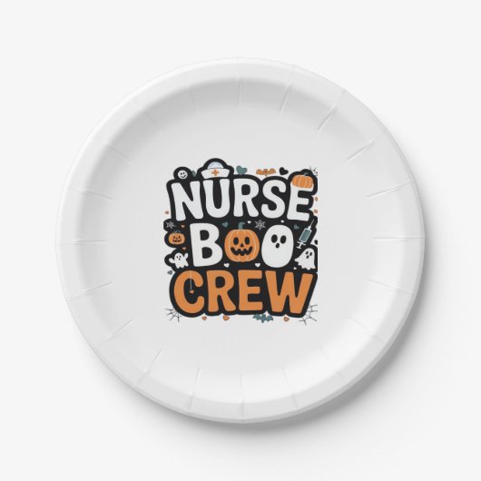 Nurse Boo Crew Halloween Healthcare Hero Spooky Papieren Bordje (Voorkant)
