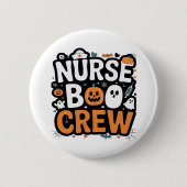 Nurse Boo Crew Halloween Healthcare Hero Spooky Ronde Button 5,7 Cm (Voorkant)