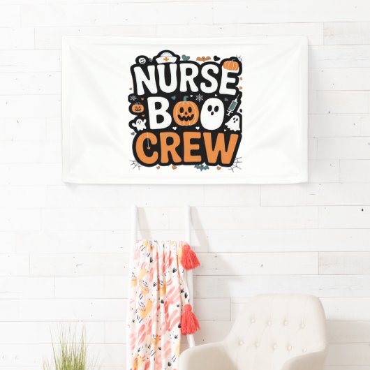 Nurse Boo Crew Halloween Healthcare Hero Spooky Spandoek (Insitu)