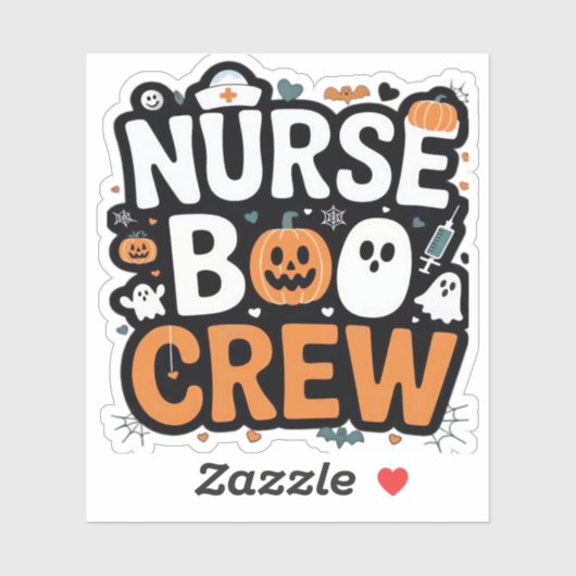 Nurse Boo Crew Halloween Healthcare Hero Spooky Sticker (Vel)