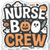 Nurse Boo Crew Halloween Healthcare Hero Spooky Sticker (Voorkant)