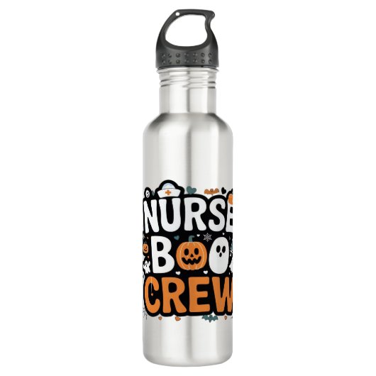 Nurse Boo Crew Halloween Healthcare Hero Spooky Waterfles (Voorkant)