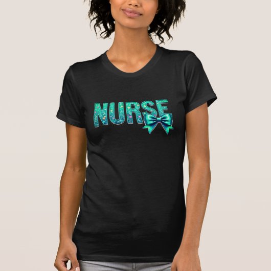 NURSE Bow Design – Elegant Nurse Custom T-Shirt (Voorkant)